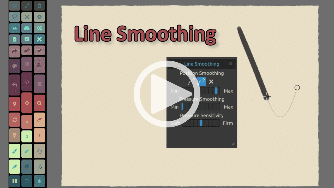 line smoothing thumbnail for rebelle drawing application